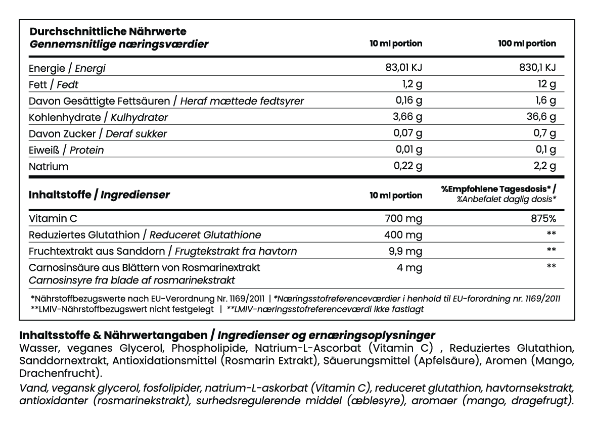 Liposomales Glutathion mit Vitamin C