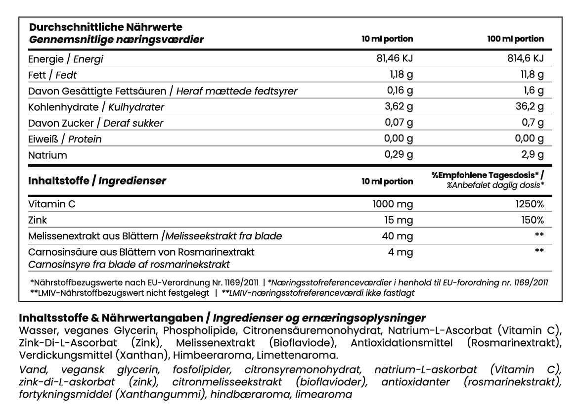Liposomales Vitamin C mit Zink und Zitrus-Bioflavonoiden