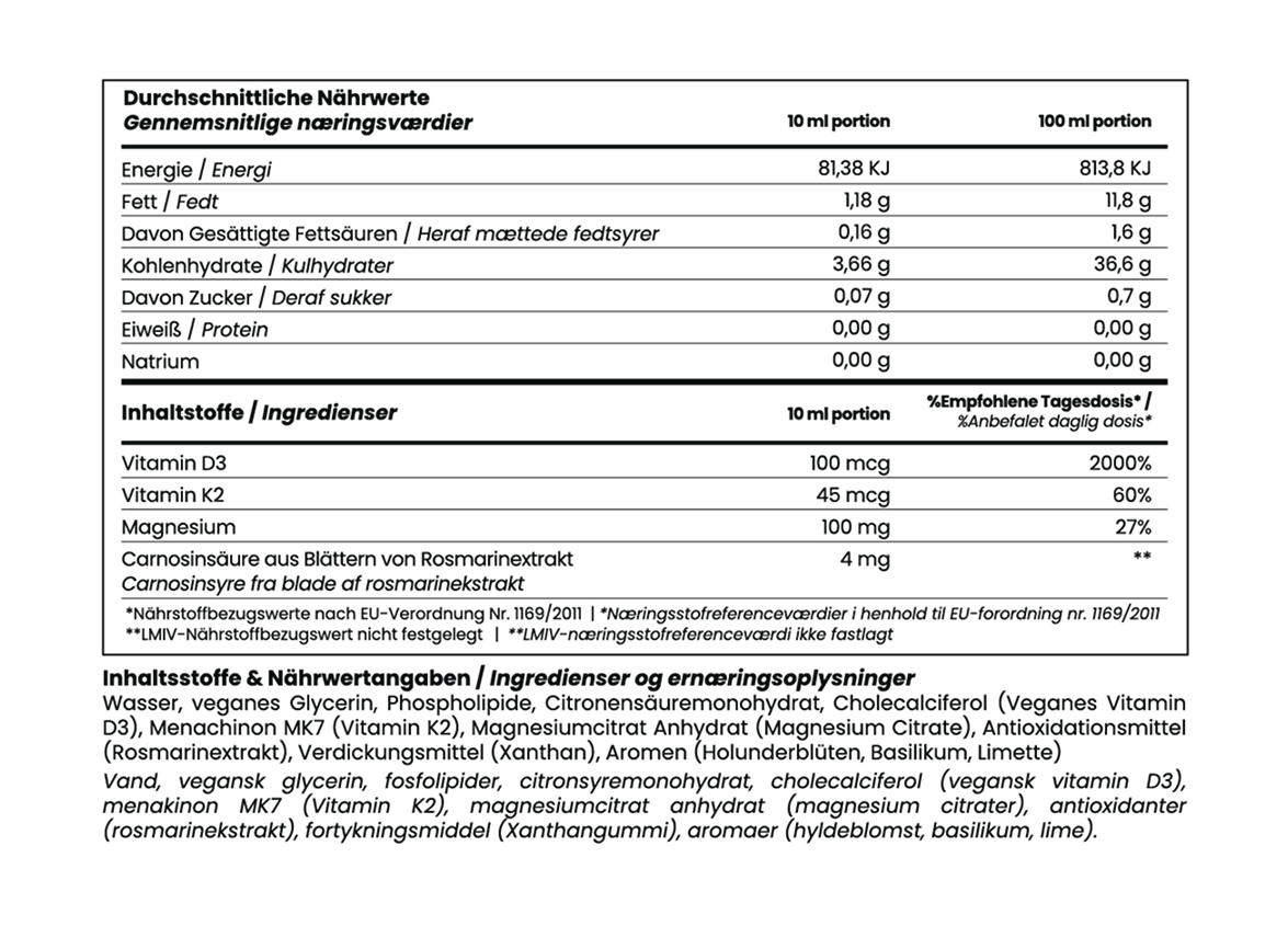 Liposomalt Vitamin D3 med Magnesium og K2