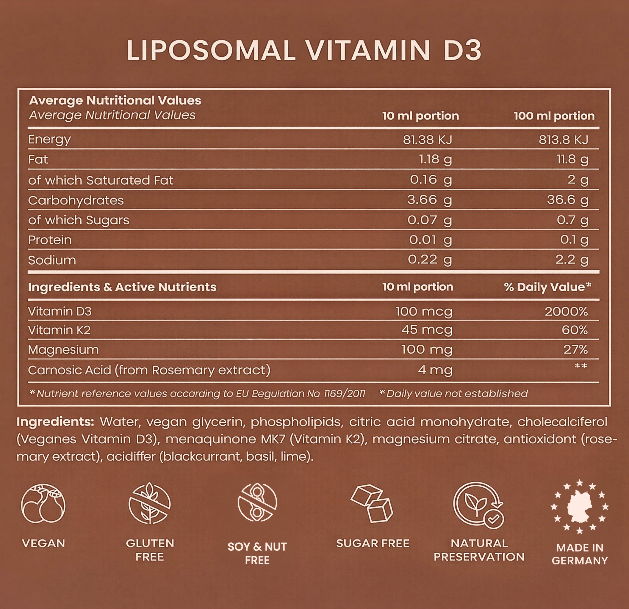 Liposomalt Vitamin D3 med Magnesium og K2